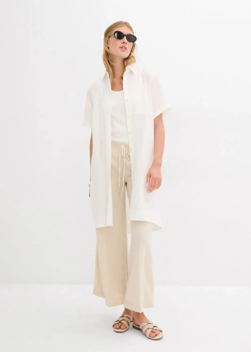 Outlet Culotte aus fließendem Viskose-Mix Damen Hosen|Bekleidung·Kleider