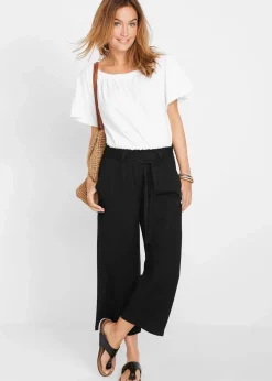 Online Culotte aus fließender Viskose Damen Bekleidung·Kleider|Hosen