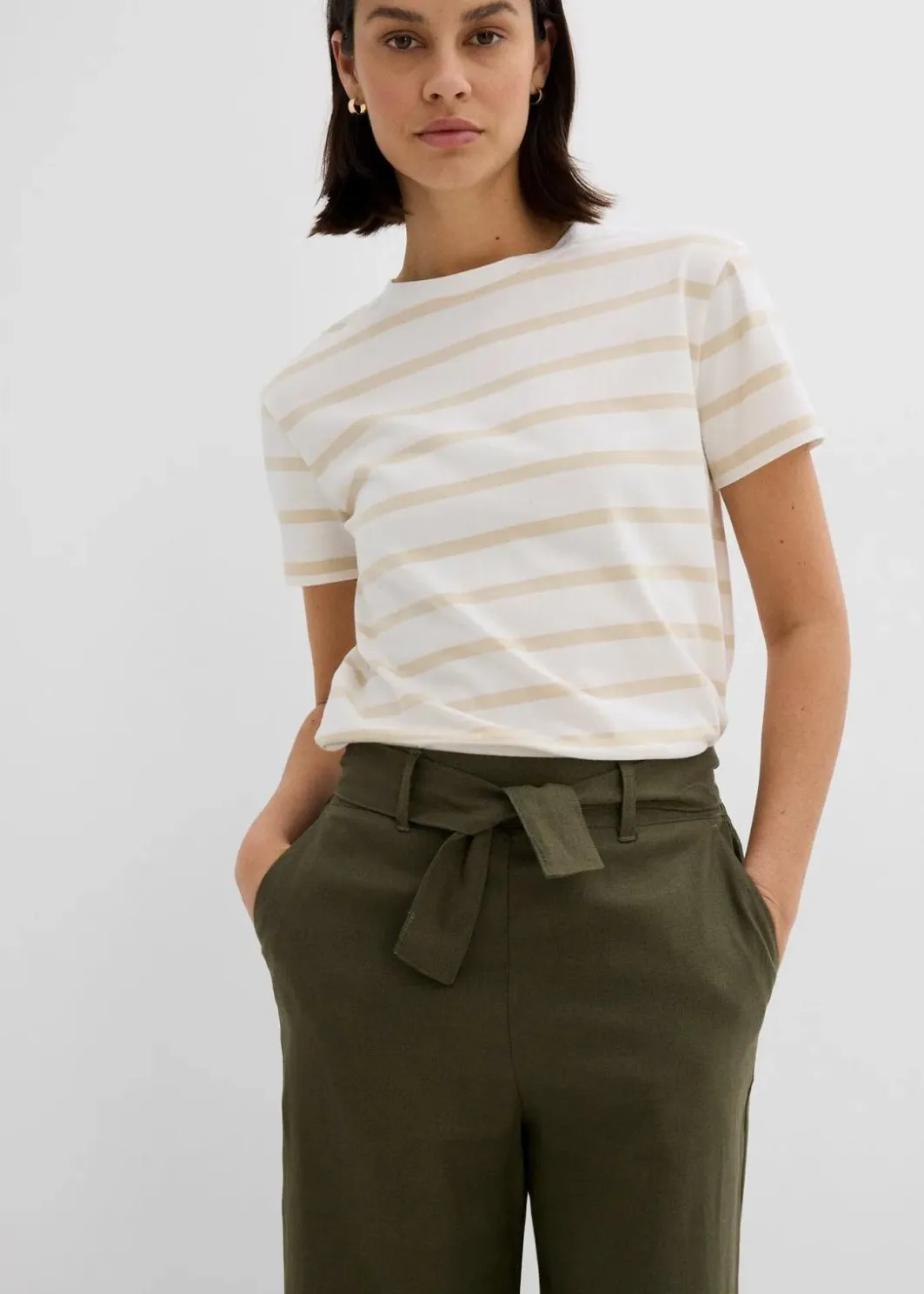 Damen bonprix Hosen|Bekleidung·Kleider|Culotte aus luftigem Leinen-Mix