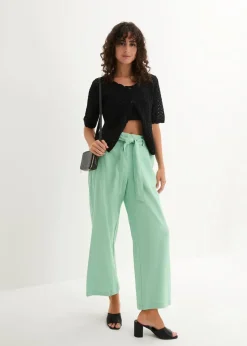 Damen bonprix Bekleidung·Kleider|Hosen|Culotte aus luftigem Leinen-Mix