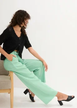 Damen bonprix Bekleidung·Kleider|Hosen|Culotte aus luftigem Leinen-Mix