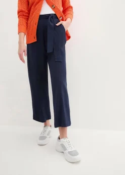 Outlet Culotte aus luftigem Leinen-Mix Damen Hosen|Bekleidung·Kleider