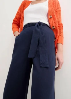 Outlet Culotte aus luftigem Leinen-Mix Damen Hosen|Bekleidung·Kleider