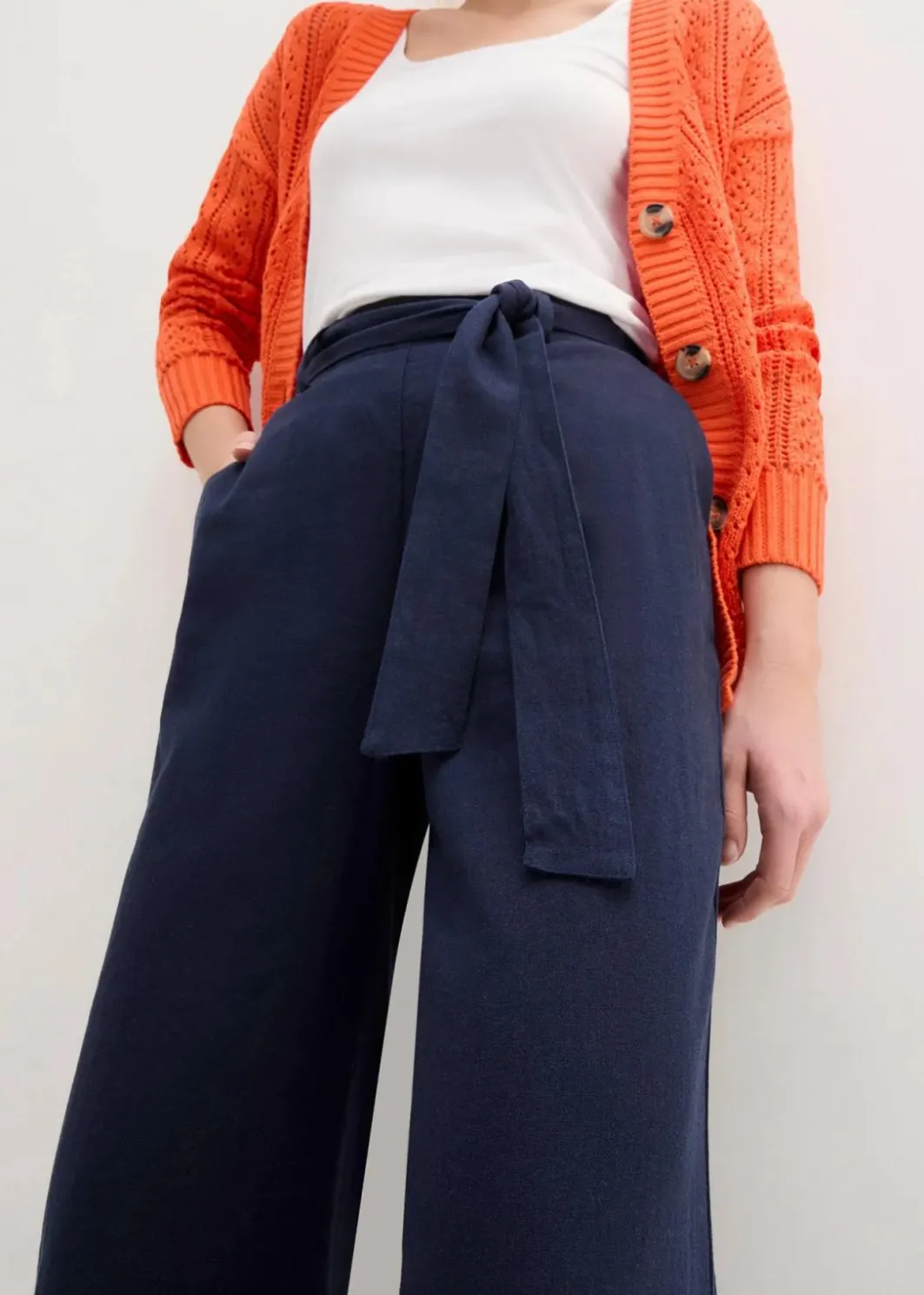 Outlet Culotte aus luftigem Leinen-Mix Damen Hosen|Bekleidung·Kleider