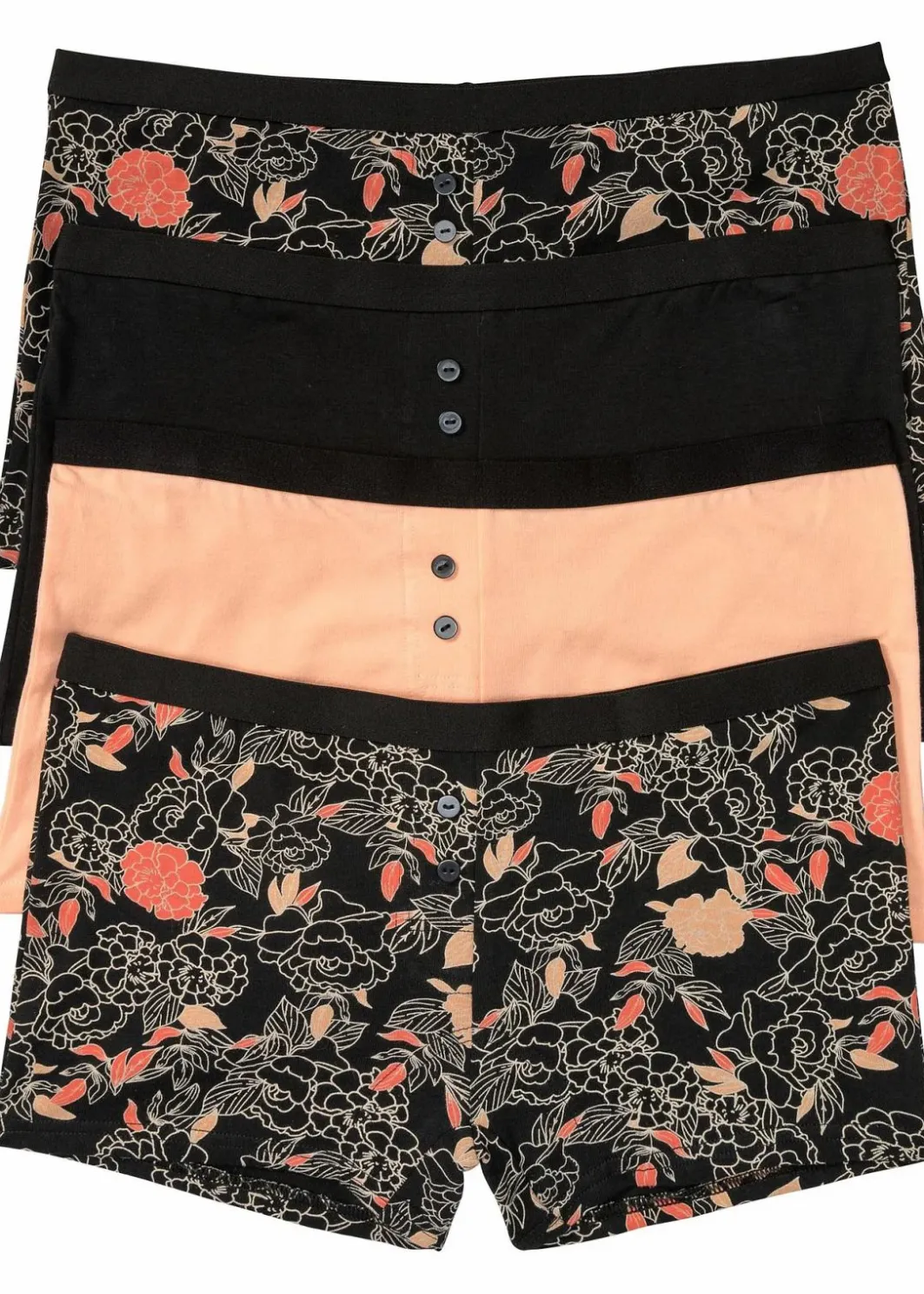 Damen bonprix Wäsche·Baumwollunterwäsche|Wäsche·Höschen|Damen Boxer (4er Pack)