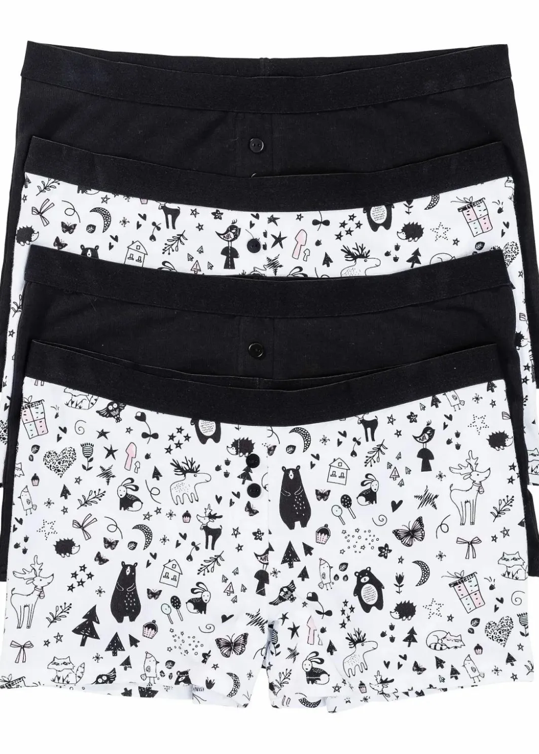 Damen bonprix Wäsche·Baumwollunterwäsche|Wäsche·Höschen|Damen Boxer (4er Pack)