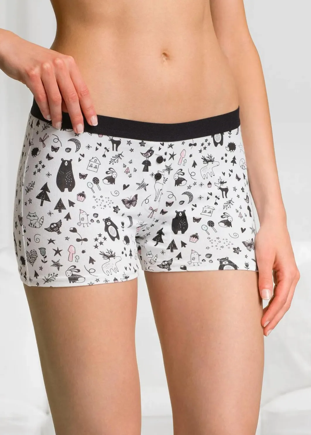 Damen bonprix Wäsche·Baumwollunterwäsche|Wäsche·Höschen|Damen Boxer (4er Pack)