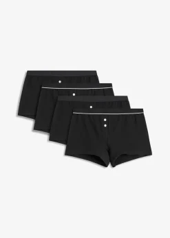 Damen bonprix Wäsche·Baumwollunterwäsche|Wäsche·Höschen|Damen Boxer mit Bio-Baumwolle (4er Pack)