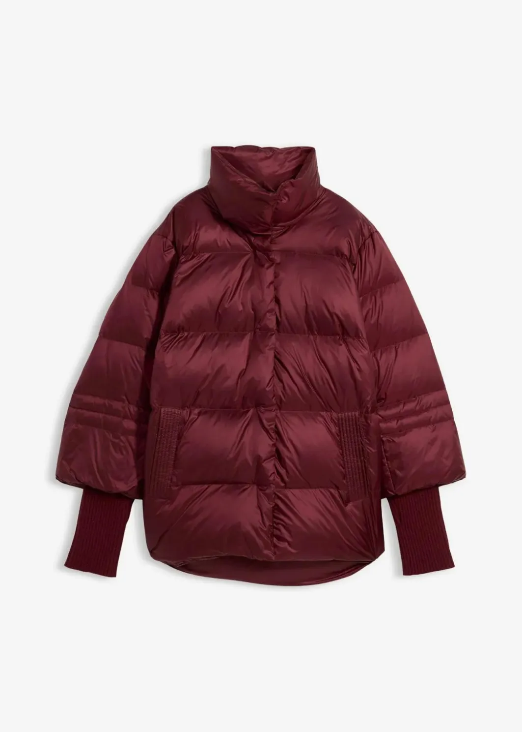 Damen bonprix Jacken & Mäntel|Premium|Daunenjacke mit recycelten Daunen und Strickärmeln