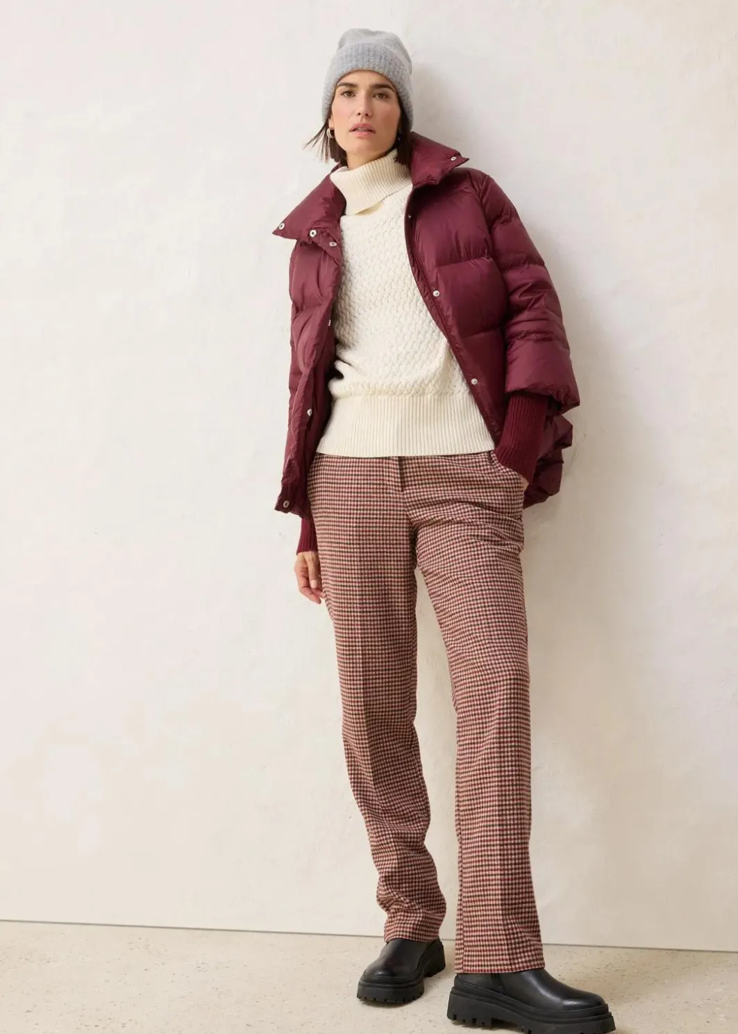 Damen bonprix Jacken & Mäntel|Premium|Daunenjacke mit recycelten Daunen und Strickärmeln