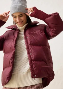 Damen bonprix Jacken & Mäntel|Premium|Daunenjacke mit recycelten Daunen und Strickärmeln