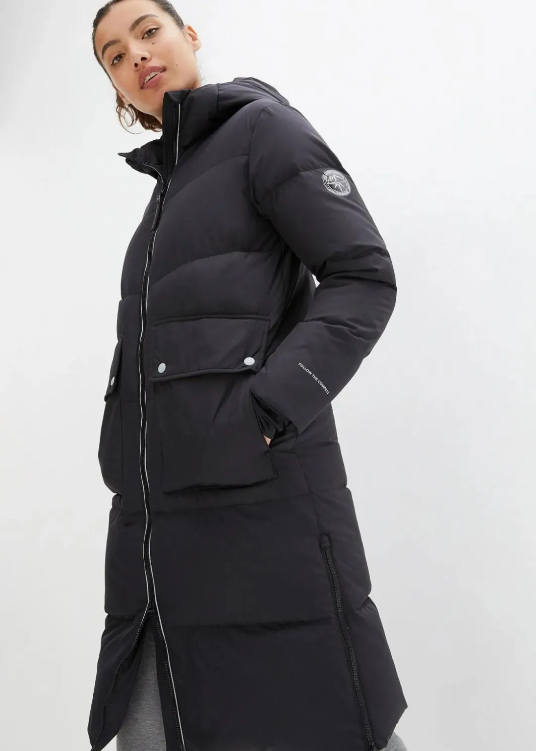 Damen bonprix Jacken & Mäntel|Nachhaltigere Materialien|Daunenmantel mit reflektierenden Details
