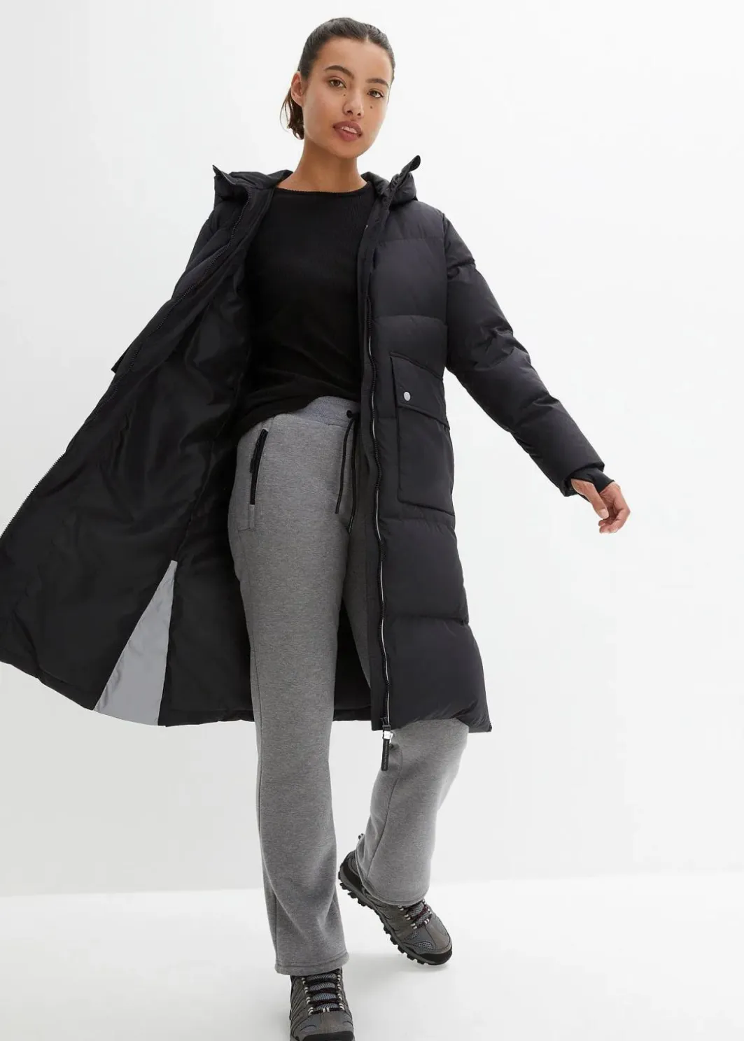 Damen bonprix Jacken & Mäntel|Nachhaltigere Materialien|Daunenmantel mit reflektierenden Details