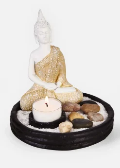Deko-Figur Buddha mit Teelicht Wohnaccessoires