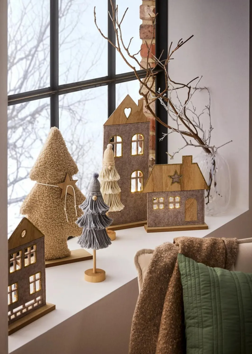 bonprix Wohnaccessoires|Weihnachtsdeko & -Textilien·Beleuchtung|Deko-Figur Wichtel in Zotteloptik (2er Pack)