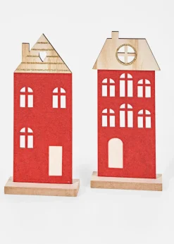 bonprix Wohnaccessoires|Weihnachtsdeko & -Textilien·Beleuchtung|Deko-Objekt Häuser (2er Pack)