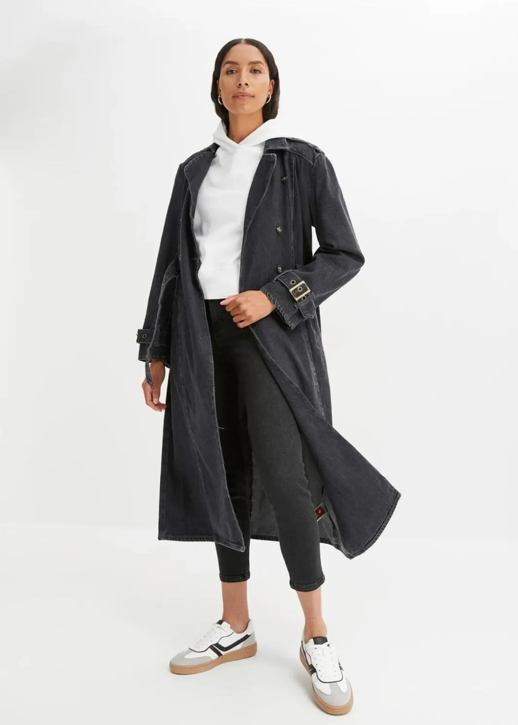 Damen bonprix Jacken & Mäntel|Bekleidung·Hosen|Denim Trenchcoat