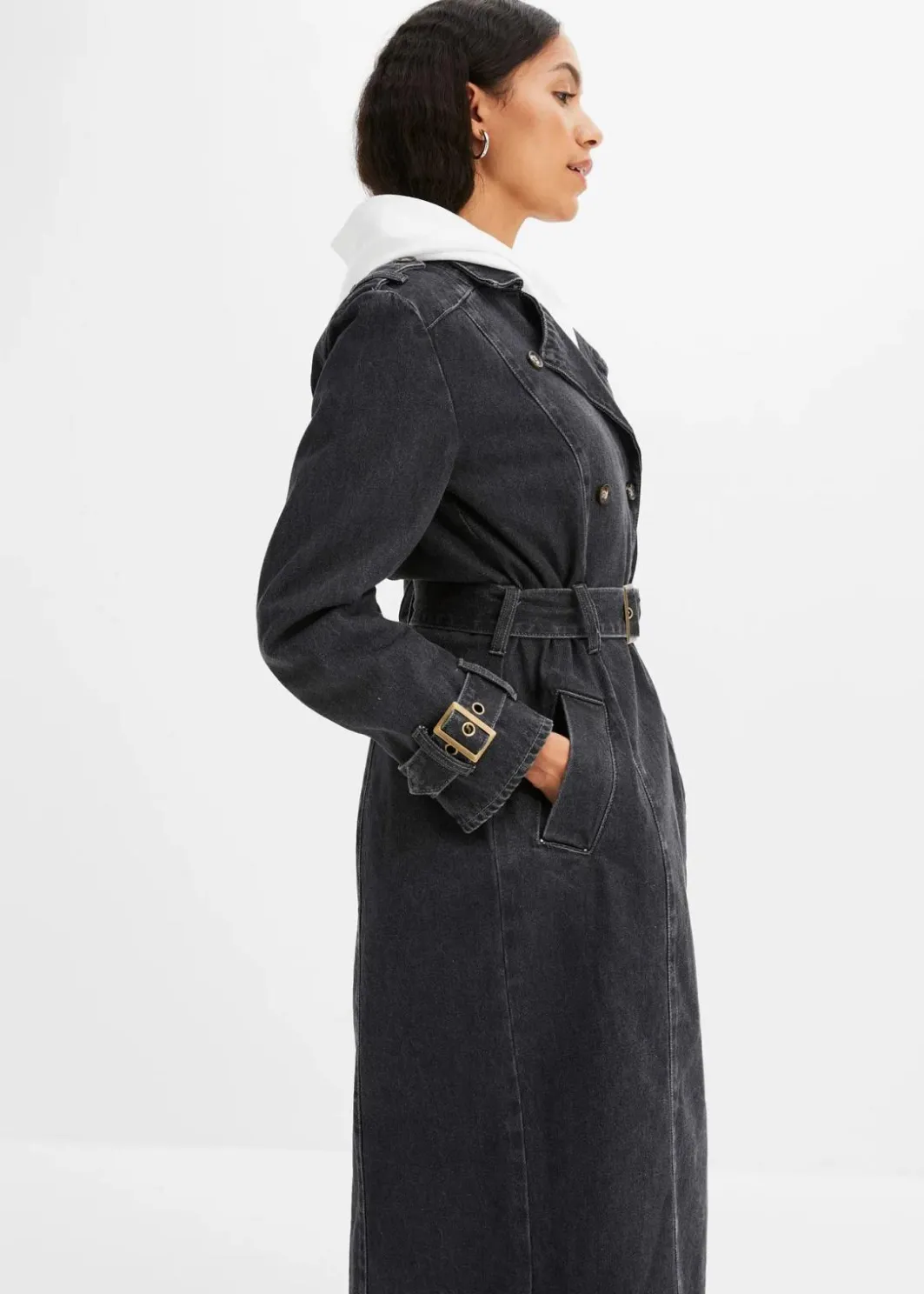 Damen bonprix Jacken & Mäntel|Bekleidung·Hosen|Denim Trenchcoat