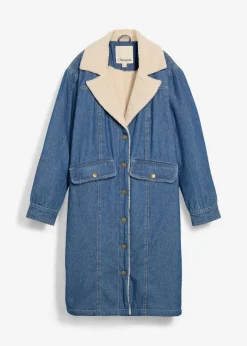 Discount Denim-Wintermantel, warm gefüttert mit Teddy Damen Bekleidung·Hosen|Jacken & Mäntel