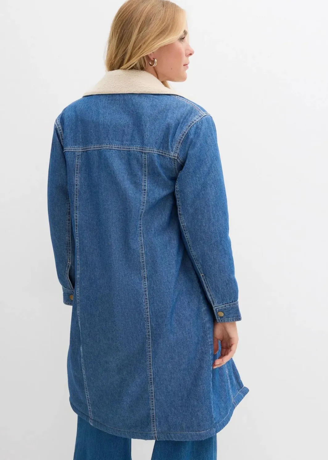 Discount Denim-Wintermantel, warm gefüttert mit Teddy Damen Bekleidung·Hosen|Jacken & Mäntel