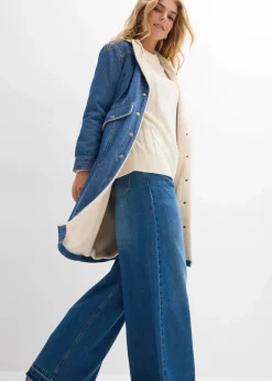 Discount Denim-Wintermantel, warm gefüttert mit Teddy Damen Bekleidung·Hosen|Jacken & Mäntel
