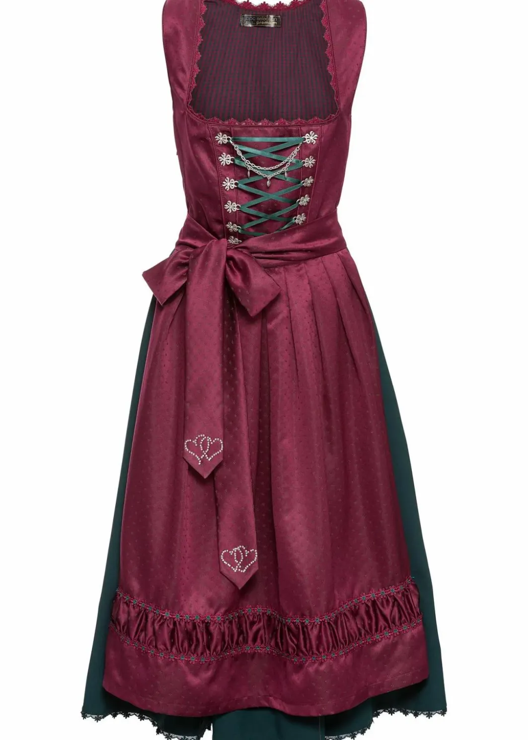Damen bonprix Kurzgrößen|Bekleidung·Pullover & Strickjacken|Dirndl mit bestickter Satin-Schürze (2-tlg.Set)