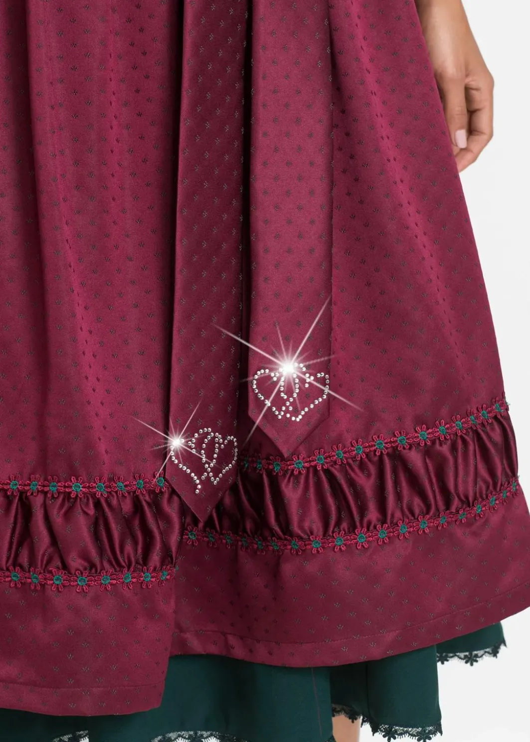 Damen bonprix Kurzgrößen|Bekleidung·Pullover & Strickjacken|Dirndl mit bestickter Satin-Schürze (2-tlg.Set)