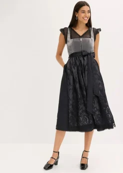 Best Dirndl mit glänzendem Mieder (2-tlg.Set) Damen Bekleidung·Pullover & Strickjacken|Kleider