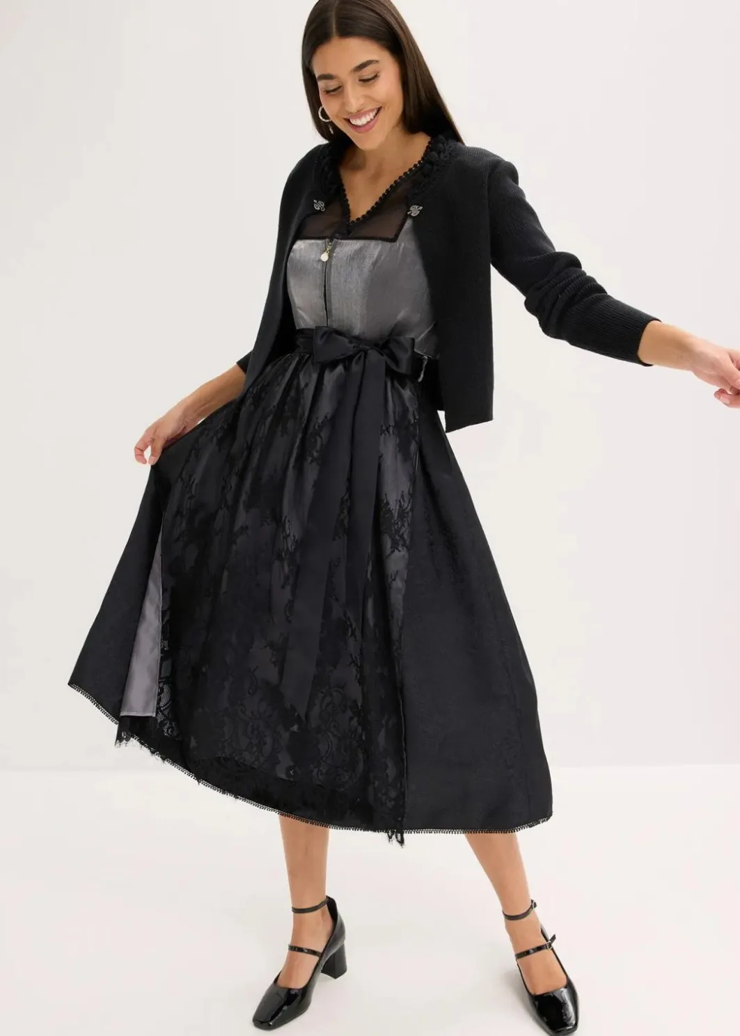 Best Dirndl mit glänzendem Mieder (2-tlg.Set) Damen Bekleidung·Pullover & Strickjacken|Kleider