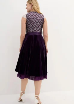 Damen bonprix Kurzgrößen|Bekleidung·Pullover & Strickjacken|Dirndl mit Jacquard und Stickerei (2-tlg.Set)