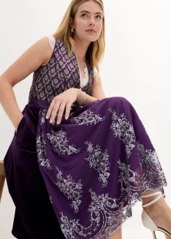 Damen bonprix Kurzgrößen|Bekleidung·Pullover & Strickjacken|Dirndl mit Jacquard und Stickerei (2-tlg.Set)