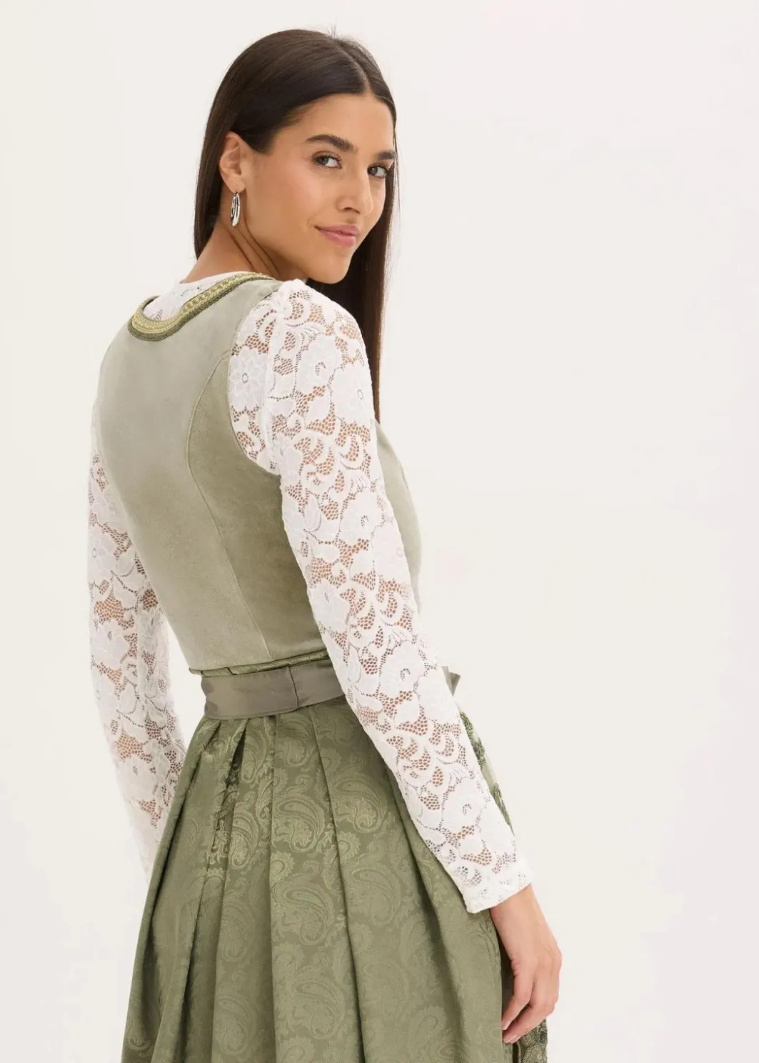 Damen bonprix Bekleidung·Pullover & Strickjacken|Kleider|Dirndl mit Pailletten Schürze (2-tlg.Set)