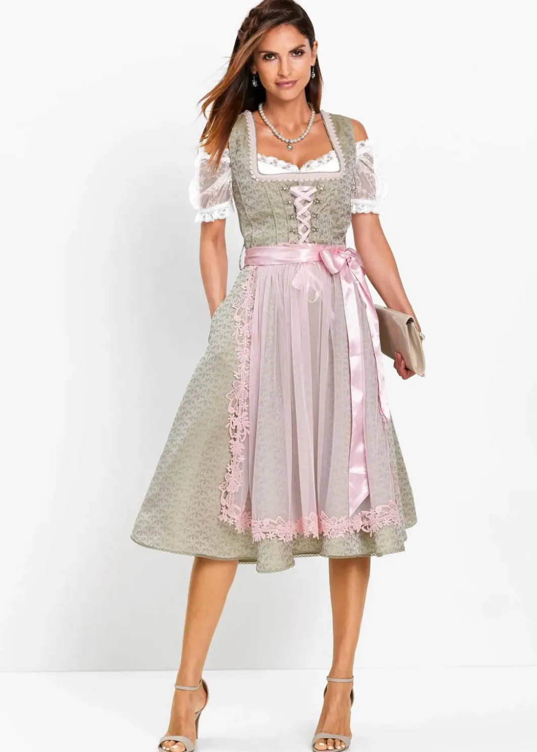 Damen bonprix Bekleidung·Pullover & Strickjacken|Kleider|Dirndl mit Perlen (2-tlg.Set)