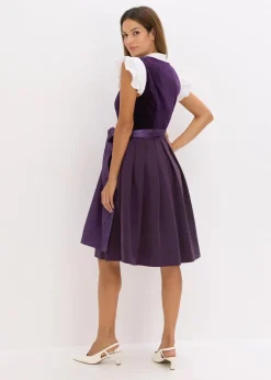 Damen bonprix Bekleidung·Pullover & Strickjacken|Kleider|Dirndl mit Samt in Midilänge (2-tlg.Set)