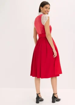 Damen bonprix Bekleidung·Pullover & Strickjacken|Kleider|Dirndl mit Samt in Midilänge (2-tlg.Set)