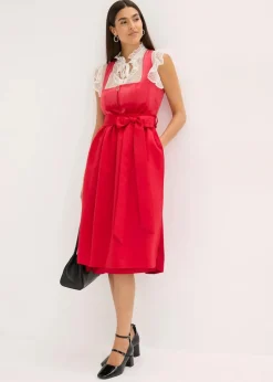 Damen bonprix Bekleidung·Pullover & Strickjacken|Kleider|Dirndl mit Samt in Midilänge (2-tlg.Set)