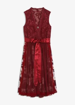 Damen bonprix Kleider|Dirndl mit Stickerei und Samtrock (2-tlg.Set)