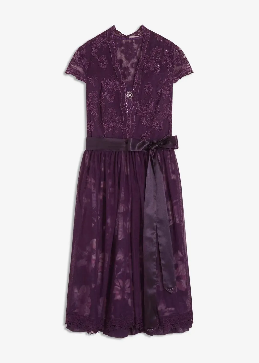 Dirndl mit Stickerei und Samtrock (2-tlg.Set) Damen Bekleidung·Pullover & Strickjacken|Kleider
