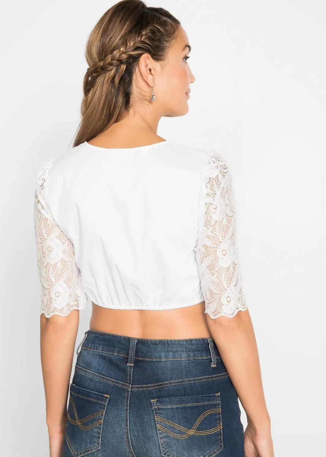 Damen bonprix Bekleidung·Jacken & Mäntel|Blusen & Tuniken|Dirndlbluse mit Spitzenarm
