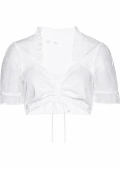 Dirndlbluse mit Spitzenärmeln Damen Bekleidung·Jacken & Mäntel|Blusen & Tuniken