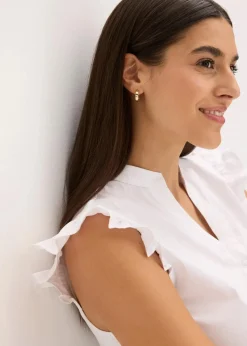 Damen bonprix Bekleidung·Jacken & Mäntel|Blusen & Tuniken|Dirndlbluse mit Stehkragen und Rüschen-Ärmel