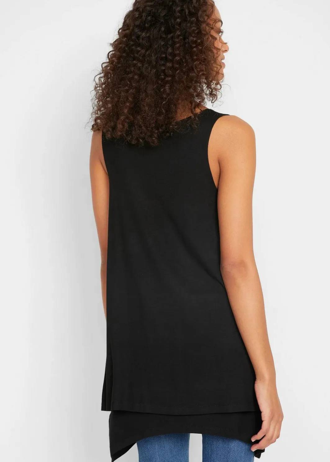 Sale Doppellagiges Long-Top aus Viskose-Mix Damen Nachhaltigere Materialien|Shirts & Tops