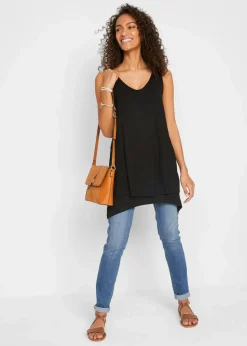 Sale Doppellagiges Long-Top aus Viskose-Mix Damen Nachhaltigere Materialien|Shirts & Tops