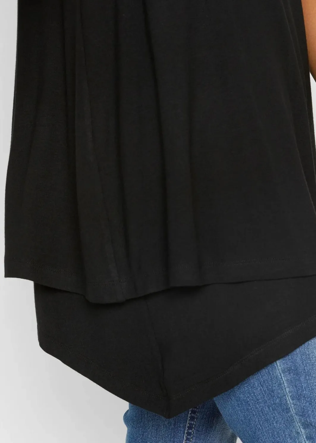 Sale Doppellagiges Long-Top aus Viskose-Mix Damen Nachhaltigere Materialien|Shirts & Tops