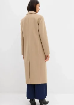 Damen bonprix Bekleidung·Hosen|Nachhaltigere Materialien|Doppelreihiger Mantel in Wolloptik