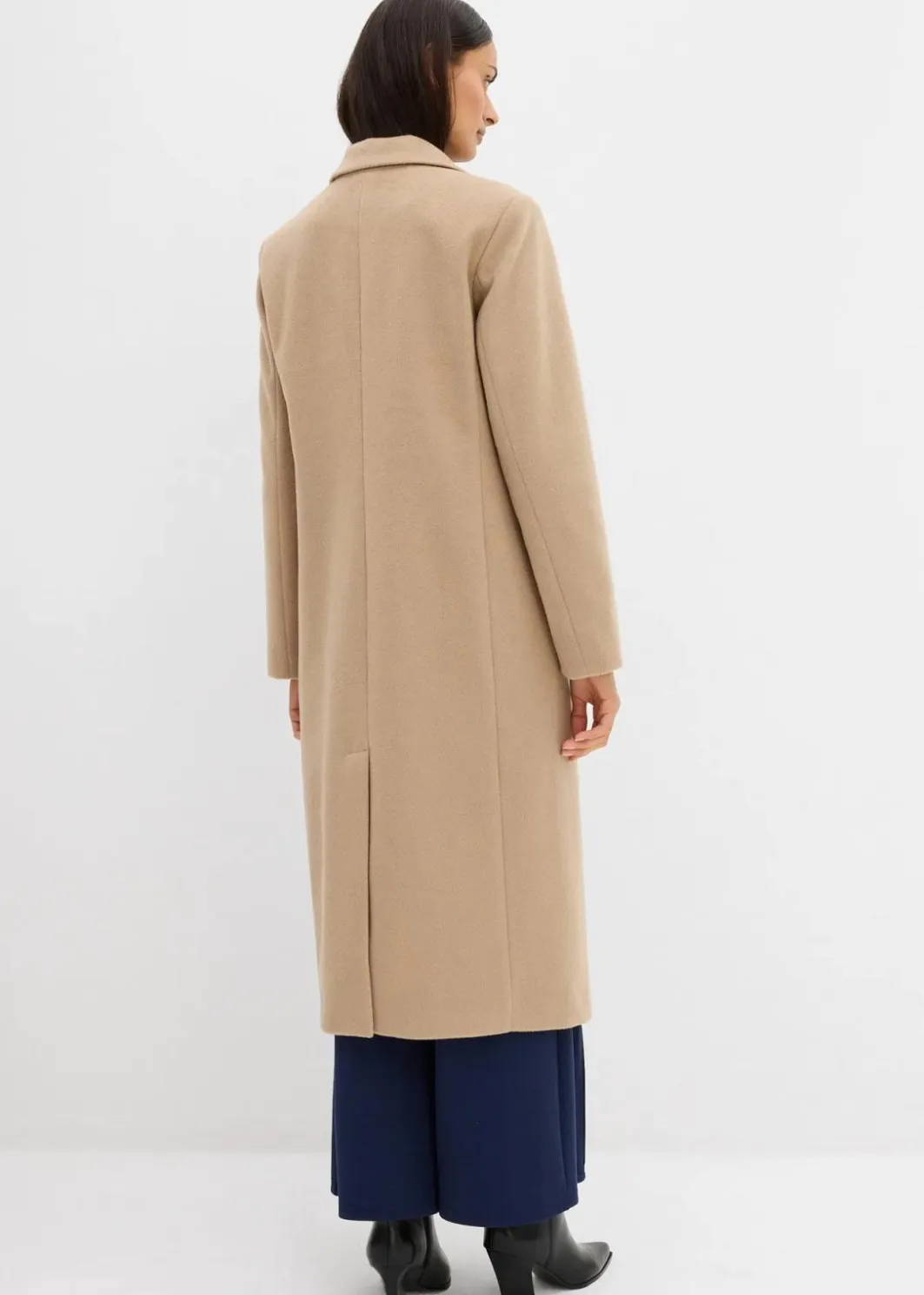 Damen bonprix Bekleidung·Hosen|Nachhaltigere Materialien|Doppelreihiger Mantel in Wolloptik