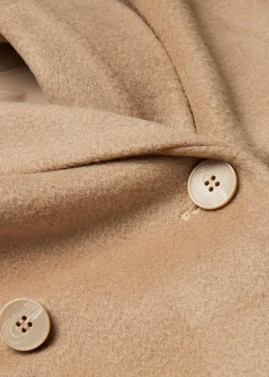 Damen bonprix Bekleidung·Hosen|Nachhaltigere Materialien|Doppelreihiger Mantel in Wolloptik
