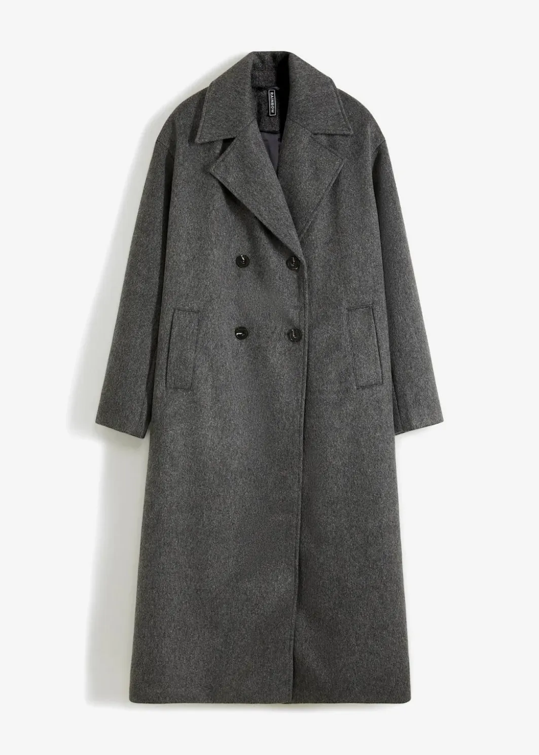 Doppelreihiger Oversize-Mantel in Wolloptik Damen Jacken & Mäntel|Kurzgrößen