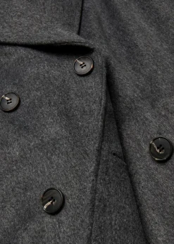 Doppelreihiger Oversize-Mantel in Wolloptik Damen Jacken & Mäntel|Kurzgrößen