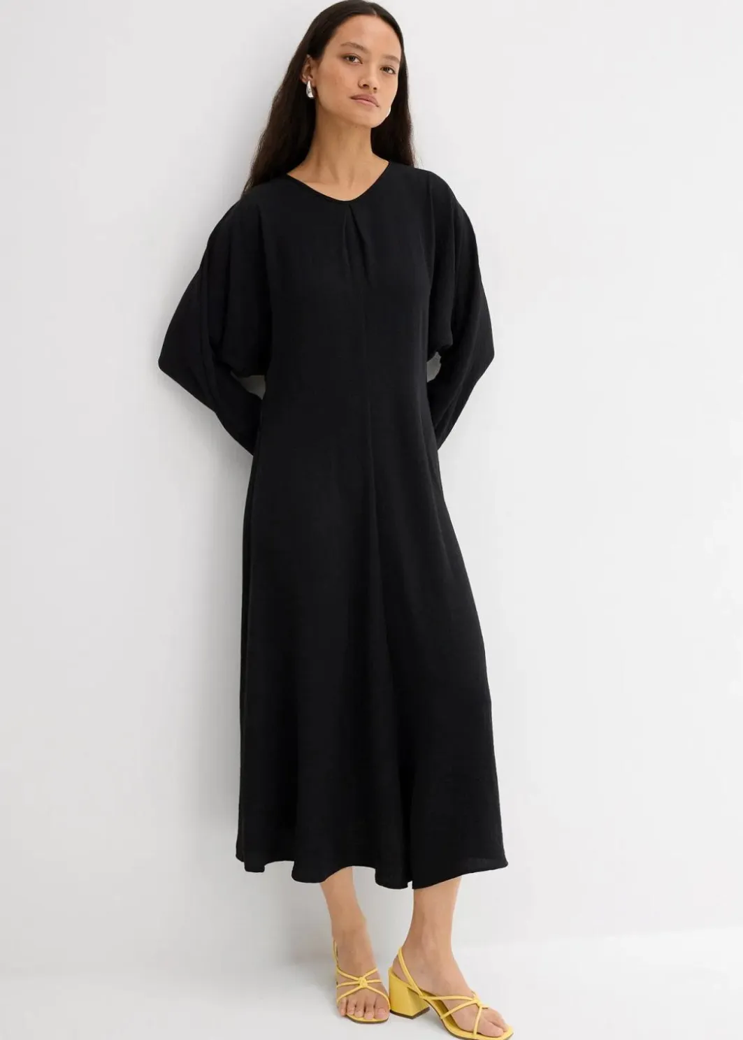 New Drapiertes Midikleid Damen Kleider|Bekleidung·Pullover & Strickjacken